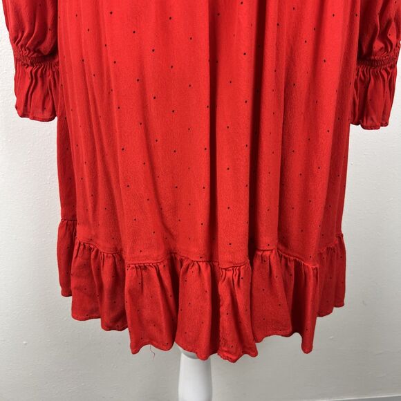& Other Stories Paris Atelier Dress Women 8 Red Polka Dot Long Sleeve Casual - Picture 8 of 13